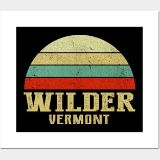 WILDER VERMONT Vintage Retro Sunset Posters and Art